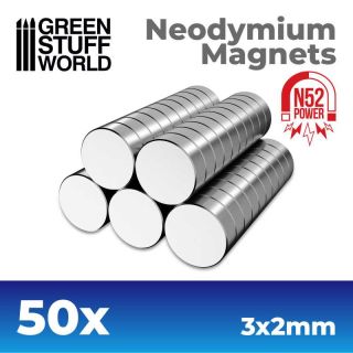Neodymium Magnets 3x2mm - 50 units (N52) / Neodymové magnety 3x2mm 50ks