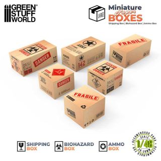 Miniature Printed Boxes - Large / Škatuľky potlačené veľké 6ks