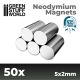 Neodymium Magnets 5x2mm - 50 units (N35) / Neodymové magnety 5x2mm 50ks