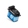 Super silné a rychlé vodotěsné programovatelné digitální standardní servo 85g se střídavým (brushless) motorem, magnetickým enkodérem, s ocelovými převody a širokým rozsahem napájecího napětí 4,8–8,4V, 4xBB; ideální pro velké modely letadel, RC auta 1:8 a 1:5, lodě, plachetnice apod. Tah 45,0 kg.cm, rychlost 0,190 s/60° při 4,8 V, tah 55,0 kg.cm, rychlost 0,165 s/60° při 6,0V,  tah 65,0kg.cm, rychlost 0,135 s/60° při 7,4 V,  tah 74,0 kg.cm, rychlost 0,125s/60° při 8,4 V. Vodotěsná (IP67) hliníková krabička pro dokonalé chlazení při vysokém zatížení a ochranu proti vlivům prostředí. Rozměry 40x20x38 mm, hmotnost 85 g.