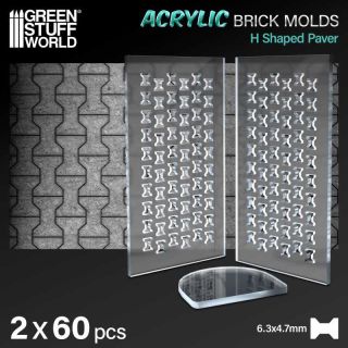 Acrylic molds - H Shaped Pavement 1:35 / Akrylové formy - Chodník tvar H