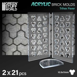 Acrylic molds - Trihex Paver 1:35 / Akrylové formy - Dlažba Trihex