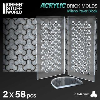 Acrylic molds - Milano Paver Block 1:35 / Akrylové formy - Dlažobná kocka Milano