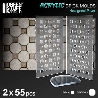 Acrylic molds - Octagon Paving Brick 1:35 / Akrylové formy - Osemuholníková dlažba