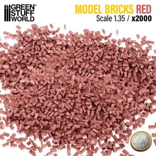 Model Bricks - Red x2000 / Modelové tehly - červená x2000