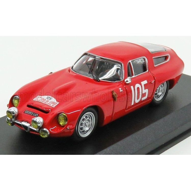 BEST MODEL ALFA ROMEO TZ1 N 105 2nd RALLY TOUR DE CORSE 1964 ROLLAND - G.AUGIAS - RED 1/43 BEST MODEL ALFA ROMEO TZ1 N 105 2nd RALLY TOUR DE CORSE 1964 ROLLAND - G.AUGIAS - RED 1/43