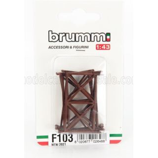 BRUMM ACCESSORIES SET 5X TRANSENNE - STREET BARRICADES sizes misure 4.65cm x 2.85 cm - BROWN 1/43