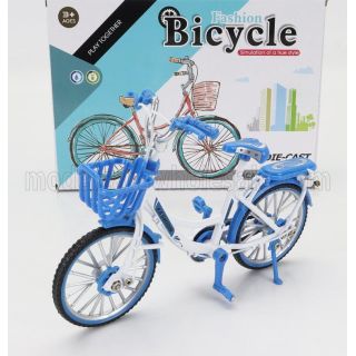 GOLDEN WHEEL MODELS BICICLETTA LADY CLASSIC BICYCLE - BLUE WHITE 1/10