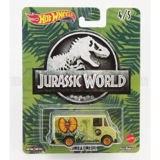 MATTEL HOT WHEELS TRUCK COMBAT MEDIC VAN - JURASSIC WORLD - GREEN 1/64