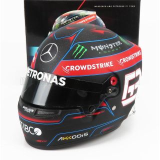 MINI HELMET BELL HELMET F1  CASCO HELMET GEORGE RUSSEL - MERCEDES AMG PETRONAS SEASON 2022 - BLACK RED 1/2