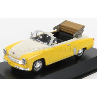 MINICHAMPS WARTBURG A311 CABRIOLET 1958 - YELLOW WHITE 1/43
