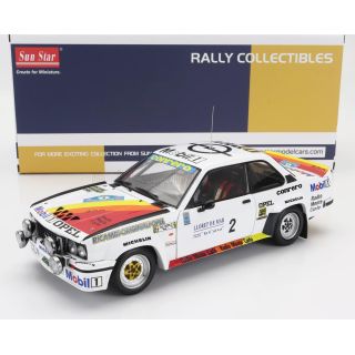 SUN STAR OPEL ASCONA 400 RALLY (night version) N 2 WINNER RALLY COSTA BRAVA 1982 TONY FASSINA - RUDY - WHITE RED ORANGE 1/18