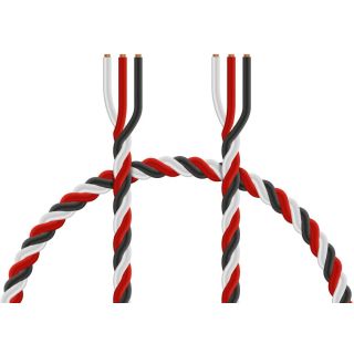 Kabel třížilový silikonový kroucený tlustý FU 0.5mm2 s 1x bílý kabel