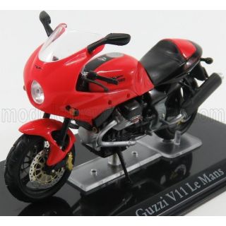 EDICOLA MOTO GUZZI V11 LE MANS - DAMAGE DISPLAY BOX - RED 1/24