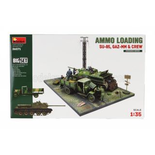 MINIART GAZ SET AMMO LOADING DIORAMA - TRUCK WITH TANK SU-85 WITH MILITARY FIGURES 1/35