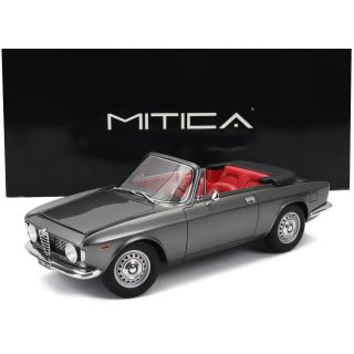 MITICA ALFA ROMEO GIULIA 1600 GTC CABRIOLET OPEN 1964 – INTERIOR RED - GRIGIO MET - GREY 1/18
