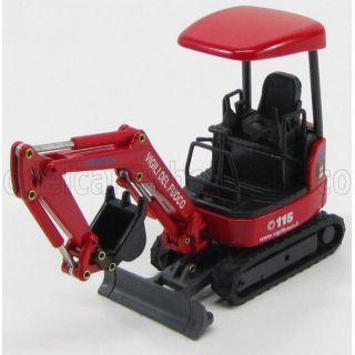 OLDCARS KOMATSU PC18 - RUSPA CINGOLATA VIGILI DEL FUOCO - CRANE FIRE ENGINE - RED BLACK 1/32