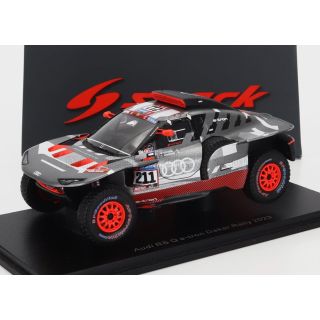 SPARK MODEL AUDI Q E-TRON RS TEAM AUDI SPORT N 211 RALLY DAKAR 2023 MATTIAS EKSTROM - EMIL BERGKVIST - GREY SILVER BLACK 1/43