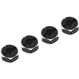 Hliníkové HEX unašeče kola 12x6mm, 4ks, černé