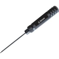 Kvalitní imbus šroubovák s kuličkou H-Speed o velikosti 2.0 mm má hliníkovou rukojeť s protiskluzovým křížovým vroubkováním o délce 92 mm a průměru 18 mm s plastovou otočnou zadní opěrkou a dřík o délce 84 mm. Kulička umožňuje šroubování pod úhlem.