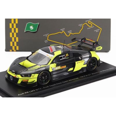 SPARK MODEL AUDI R8 LMS GT3 TEAM AUDI SPORT ASIA ABSOLUTE N 41 7th FIA GT WORLD CUP MACAU 2023 CHRISTOPHER HAASE - YELLOW BLACK 