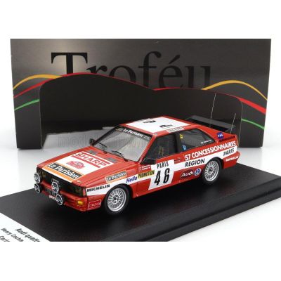 TROFEU AUDI QUATTRO (night version) N 46 RALLY MONTECARLO 1982 HENRY COCHIN - MORIN - RED WHITE 1/43