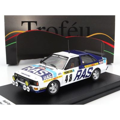 TROFEU AUDI QUATTRO (night version) N 48 RALLY MONTECARLO 1983 PIERRE BOS - NICO DEMUTH - WHITE 2 TONE BLUE 1/43