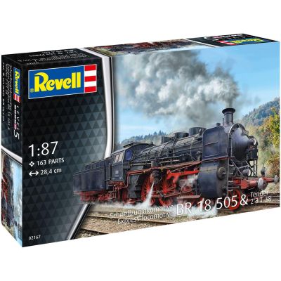 Plastic ModelKit lokomotiva 02167 - Express Locomotive BR 18 505 with Tender 2'3' T38 (1:87)