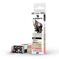 Playmarkery obsahujú jedinečné zloženie akrylovej farby, ktoré zabezpečuje dokonalú priľnavosť k plastovým, živicovým, kovovým a dreveným povrchom.