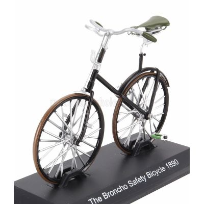 EDICOLA BICICLETTA THE BRONCHO SAFETY BICYCLE 1890 - BLACK SILVER 1/15
