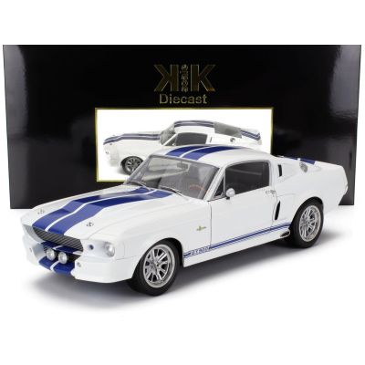KK SCALE FORD USA MUSTANG SHELBY GT500 ELEANOR COUPE 1967 - WHITE BLUE 1/12