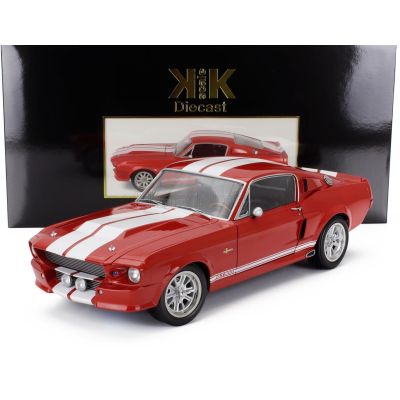 KK SCALE FORD USA MUSTANG SHELBY GT500 ELEANOR COUPE 1967 - RED WHITE 1/12