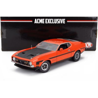 SUN STAR FORD USA MUSTANG BOSS 351 RAM AIR COUPE 1971 - ORANGE BLACK 1/18
