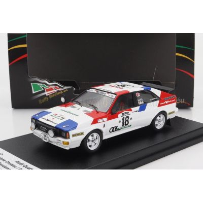 TROFEU AUDI QUATTRO N 18 RALLY BANDAMA 1981 A.CHOTEAU - P.Y.BUREL - WHITE RED BLUE 1/43