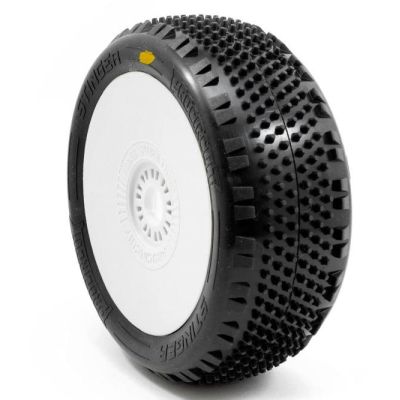 STINGER V4 BUGGY A2 (SOFT) nalepené pneumatiky, bílé disky, 2 ks.