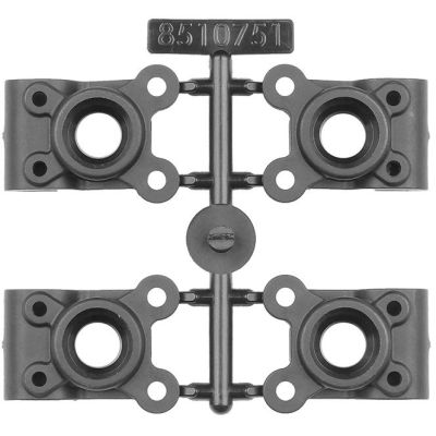 RC10B7 FT Karbon-kompozitové zadní těhlice, -4mm Offset