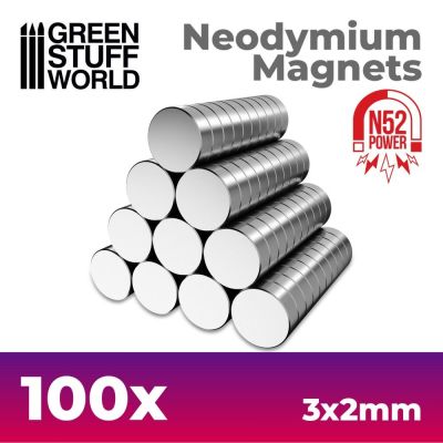 Neodymové magnety 3x2 mm N52 – 100 ks silné NdFeB magnety