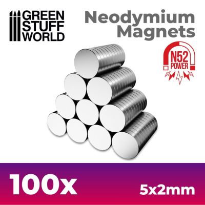 Neodymové magnety 5x2 mm N52 – 100 ks extra silné NdFeB magnet