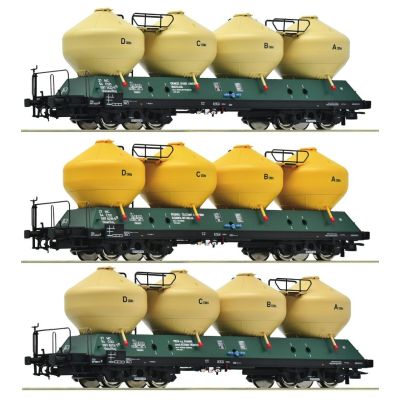 ROCO 6600177 3-dielna sada silo vagón ČSD H0 Ep. IV