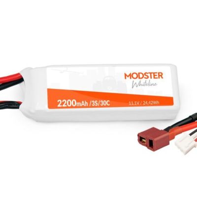MODSTER LiPo 3S 11,1V 2200 mAh 30C T-Plug WhiteLine | RCSVET