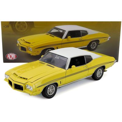 ACME MODELS PONTIAC GTO LeMANS COUPE 1972 - YELLOW WHITE 1/18