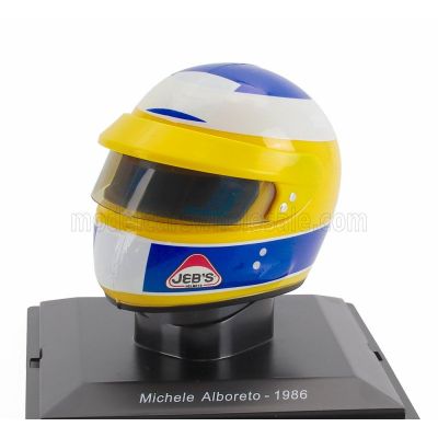 EDICOLA HELMET F1  CASCO HELMET MICHELE ALBORETO TEAM SCUDERIA FERRARI SEFAC F1/86 SEASON 1986 - YELLOW BLUE WHITE 1/5