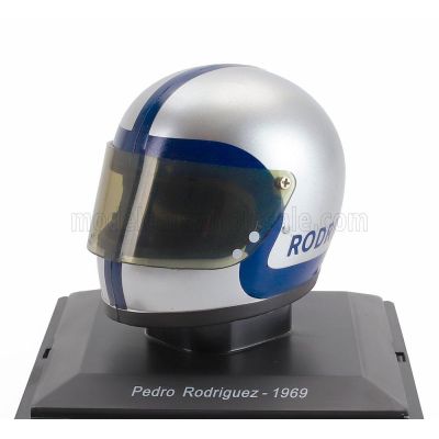 EDICOLA HELMET F1  CASCO HELMET PEDRO RODRIGUEZ TEAM SCUDERIA FERRARI SEFAC 312 SEASON 1969 - SILVER 1/5