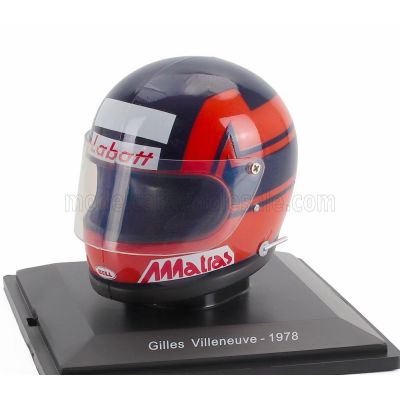 EDICOLA HELMET F1  CASCO HELMET GILLES VILLENEUVE TEAM SCUDERIA FERRARI SEFAC 312T3 SEASON 1978 - RED BLACK 1/5