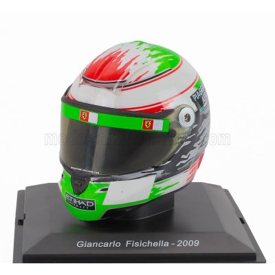 EDICOLA HELMET F1  CASCO HELMET GIANCARLO FISICHELLA TEAM SCUDERIA FERRARI F60 SEASON 2009 - WHITE GREEN RED 1/5