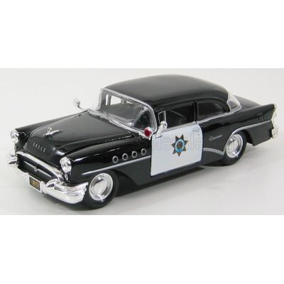 MAISTO BUICK CENTURY POLICE 1955 - BLACK WHITE 1/26
