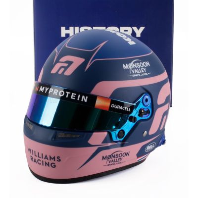MINI HELMET BELL HELMET CASCO HELMET F1 ALEXANDER ALBON TEAM WILLIAMS RACING N 23 SEASON 2024 - MATT BLUE PINK 1/2