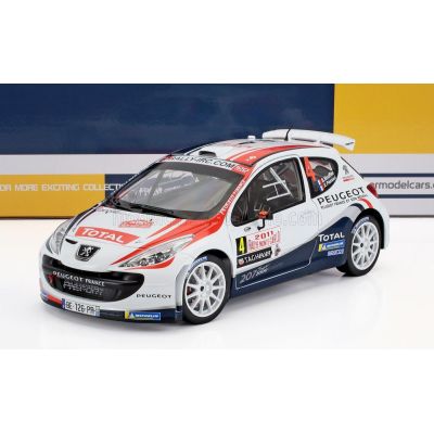 SUN STAR PEUGEOT 207 S2000 N 4 WINNER RALLY MONTECARLO 2011 BRYAN BOUFFIER - XAVIER PANSERI - WHITE RED 1/18