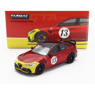 TARMAC ALFA ROMEO GIULIA GTAm N 13 RACING 2020 - RED YELLOW 1/64