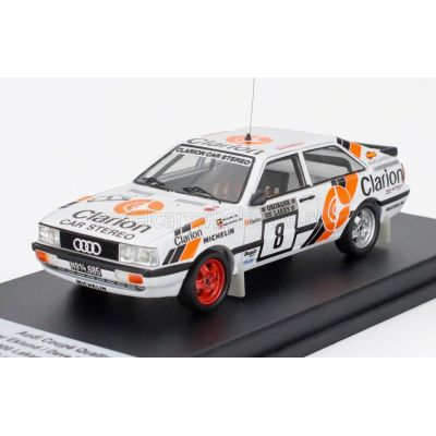 TROFEU AUDI QUATTRO COUPE N 8 RALLY 1000 LAKES 1987 PER EKLUND - DAVE WHITTOCK - WHITE BLUE ORANGE 1/43